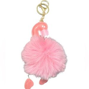 Pink Flamingo Bag Charm Keychain